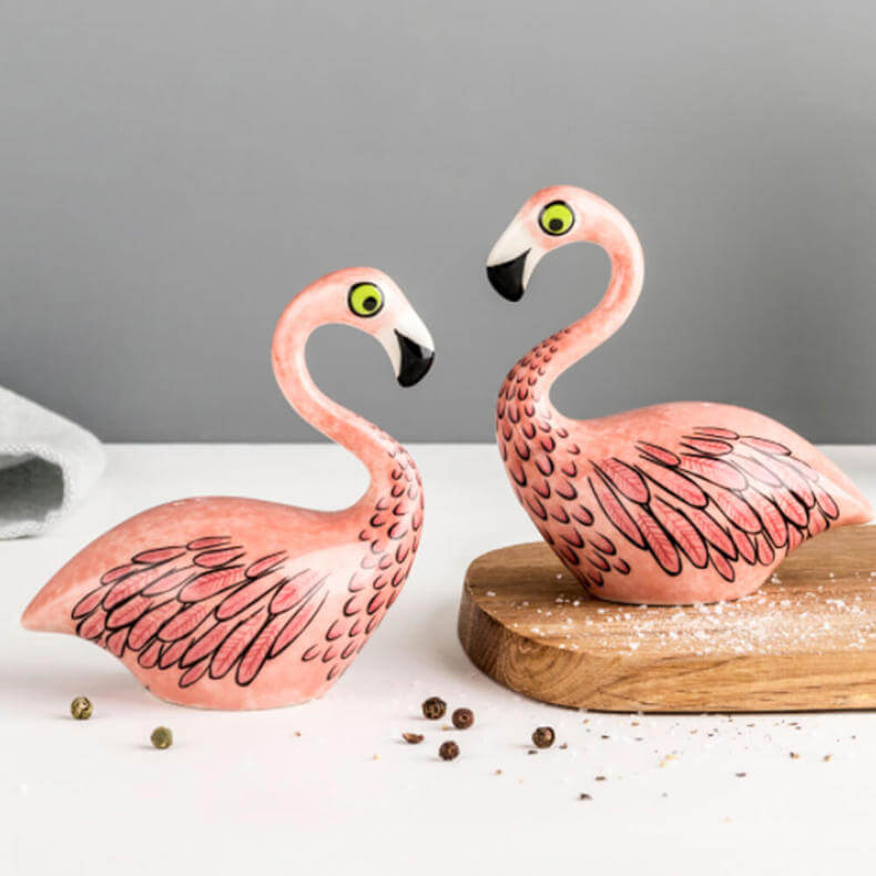 Hannah Turner Handmade Flamingo Salt and Pepper Shakers